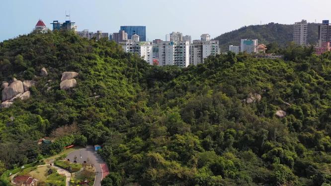 航拍野狸岛小山上