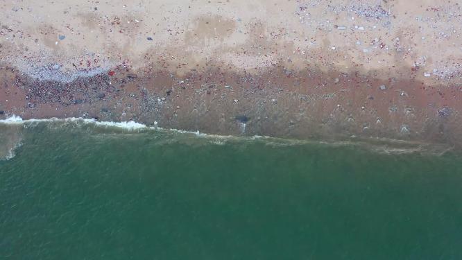 航拍空镜头香炉湾沙滩
