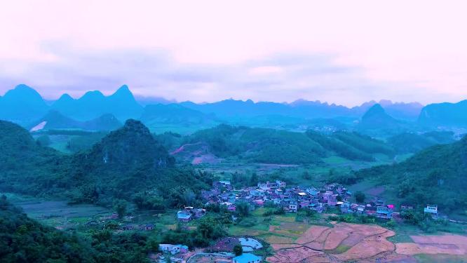 【原创可商】4K航拍广西柳州壮族村落山川风光