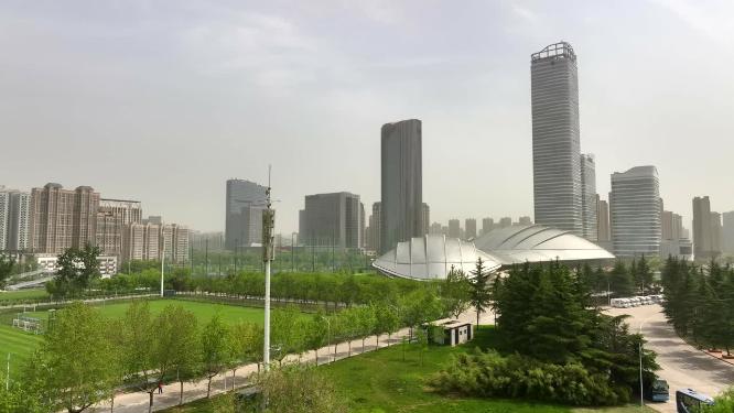 西安体训中心航拍西安城市绿化