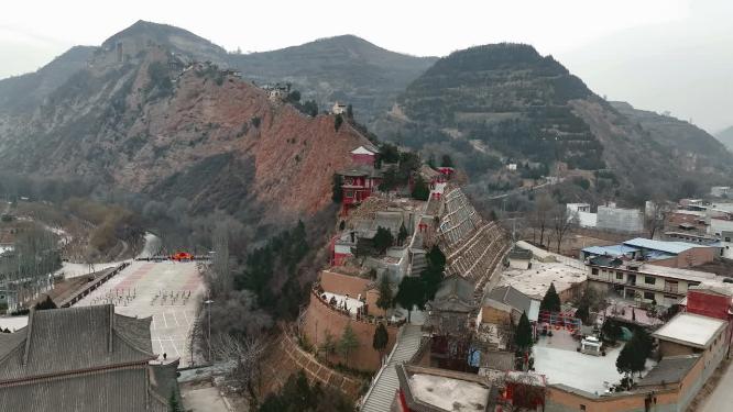 航拍甘肃天水甘谷大象山佛像大佛
