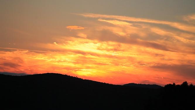 夕阳 火烧云 山间夕阳 