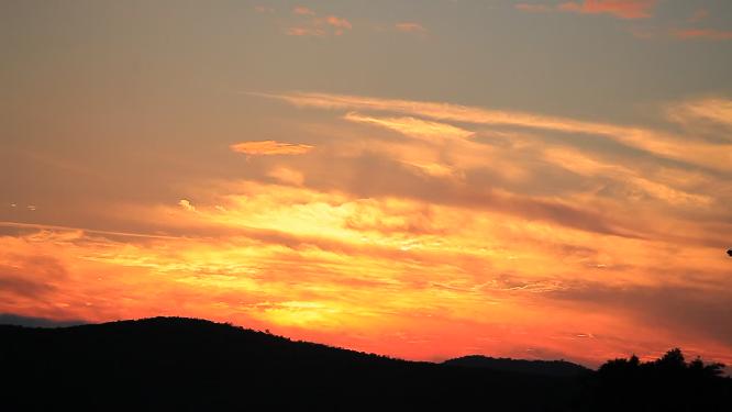 夕阳 火烧云 山间夕阳 