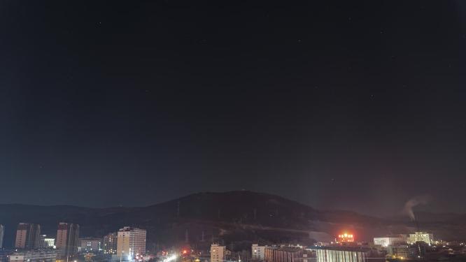 城镇夜晚星空与车流延时6K实拍
