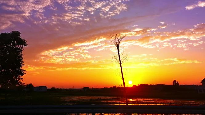 夕阳 银河 星空 天空 漫天星星 落日