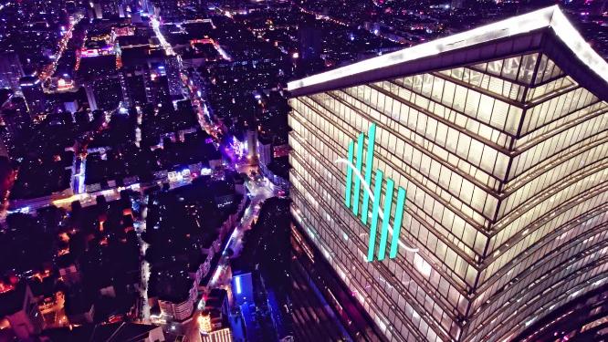 俯瞰沈阳航拍夜景