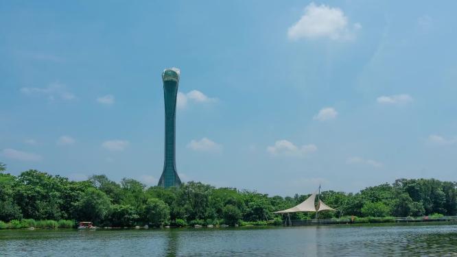 沈阳世博园地标建筑百合塔延时