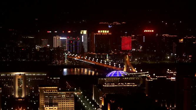 内蒙古城市夜景空境