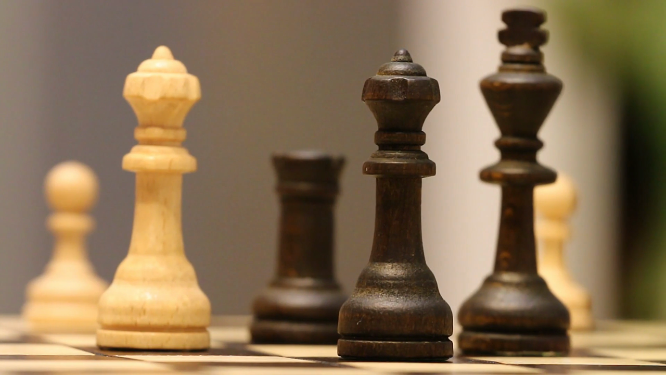 国际象棋的棋子特写