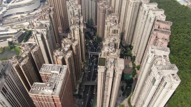 航拍贵阳花果园城市高楼住宅小区