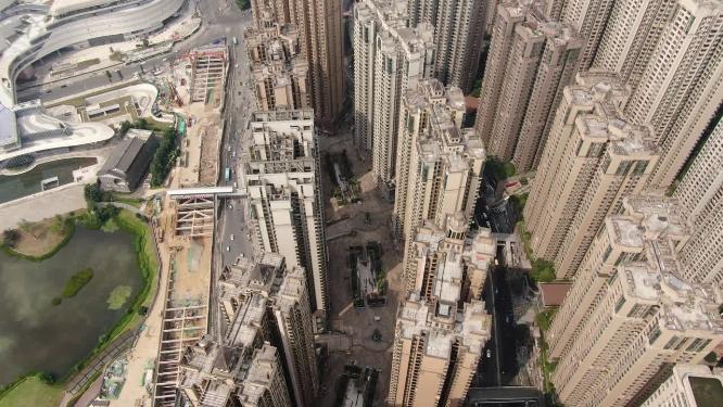 航拍贵阳花果园城市高楼住宅小区