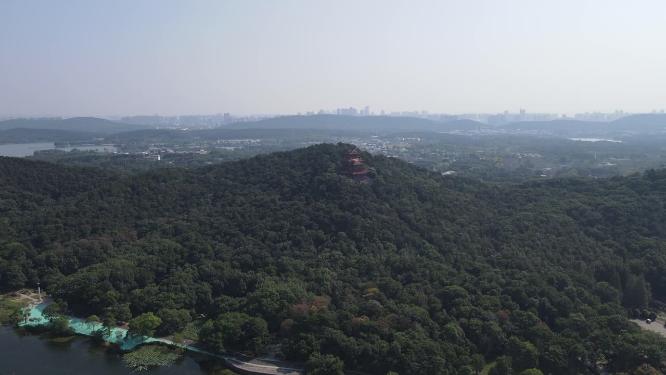 湖北武汉东湖石磨山景区航拍
