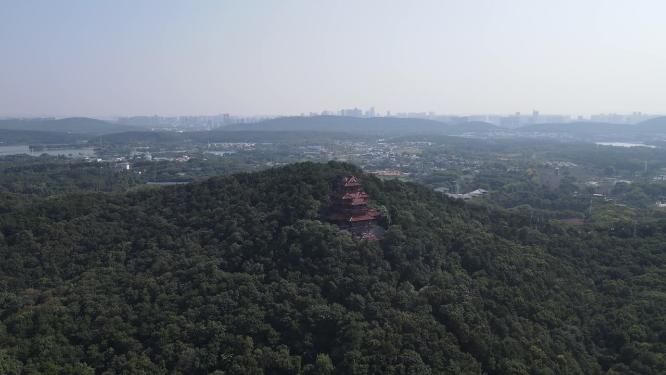 湖北武汉东湖石磨山景区航拍