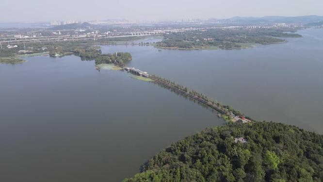 湖北武汉东湖石磨山景区航拍