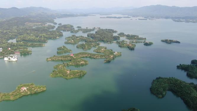 航拍湖北陆水湖4A景区