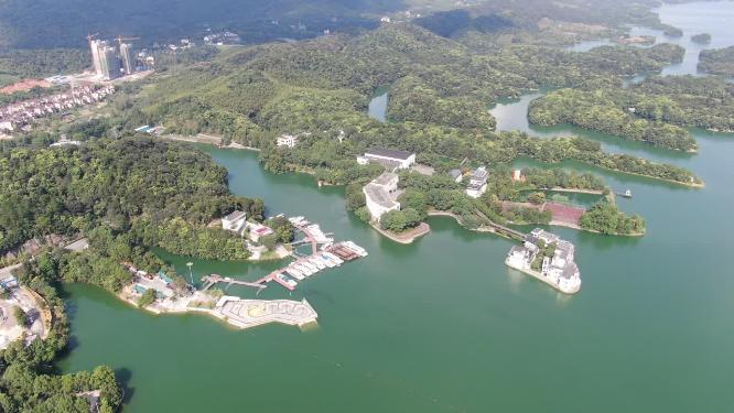 航拍湖北陆水湖4A景区