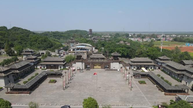 航拍湖北赤壁三国战场5A景区