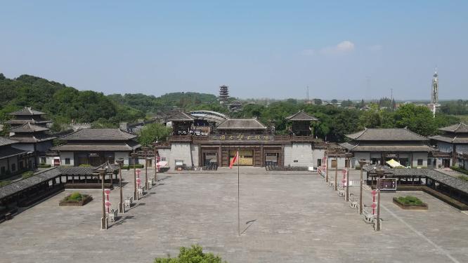 航拍湖北赤壁三国战场5A景区