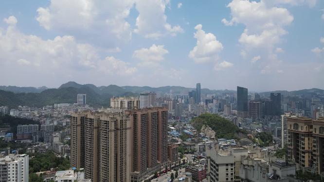 贵州贵阳花果园密集高楼建筑航拍