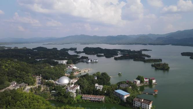 航拍湖北陆水湖4A景区