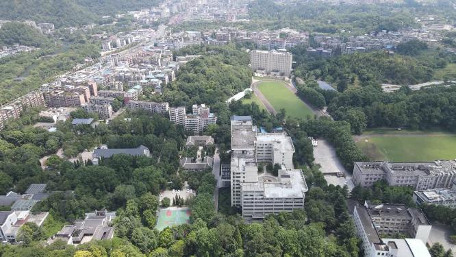 航拍贵阳花溪大学城