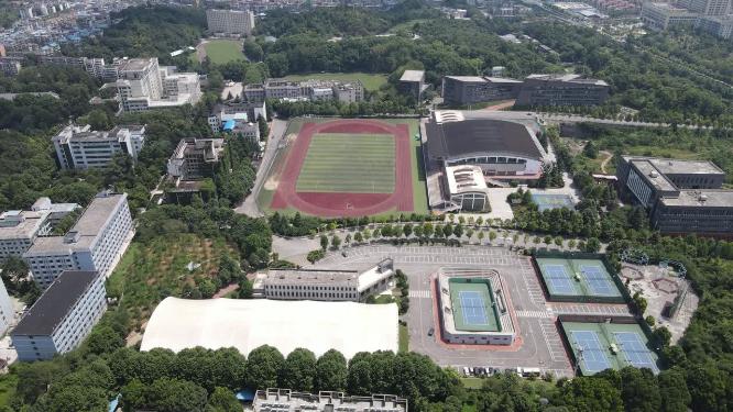 航拍贵阳花溪大学城