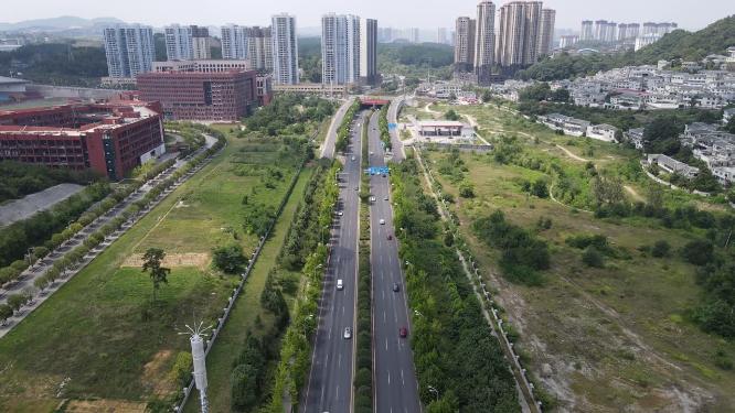 航拍咸宁城市交通