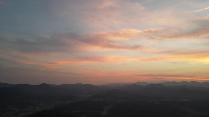 航拍日落晚霞彩霞