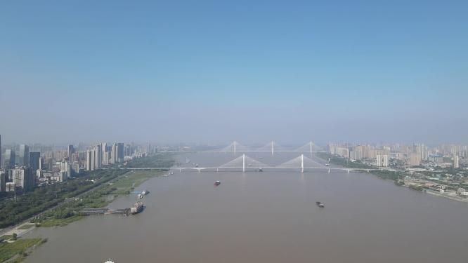 航拍湖北武汉长江