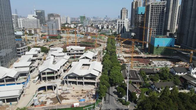 航拍城市建设施工现场