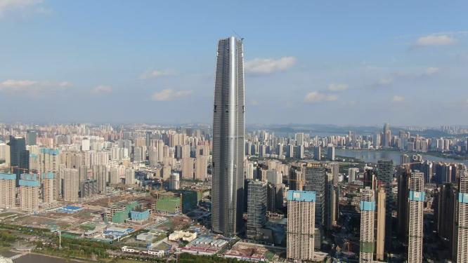 湖北武汉长江两岸高楼建筑航拍