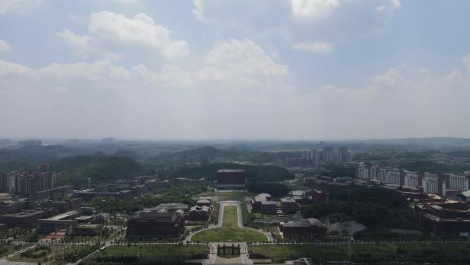 航拍贵州大学校园环境