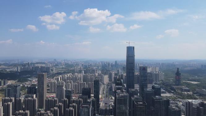 航拍贵阳城市商务建筑
