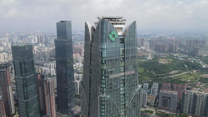 航拍广西南宁金融中心