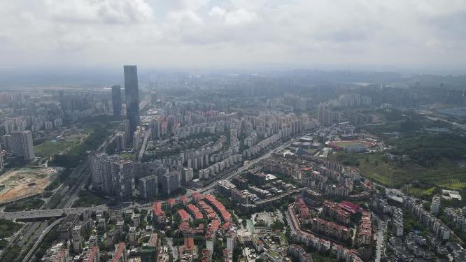 航拍广西南宁城市建设