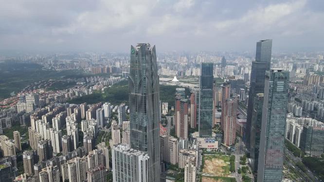 航拍广西南宁金融中心