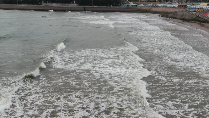 航拍大海海浪