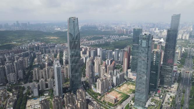 航拍广西南宁金融中心
