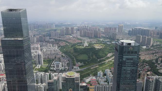 航拍广西南宁城市建设