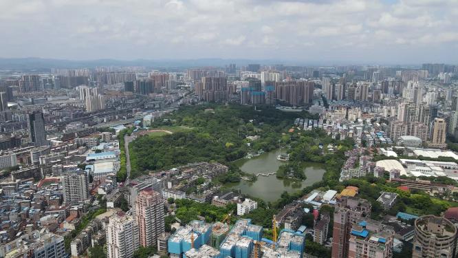 航拍南宁人民公园