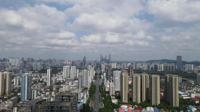 航拍广西南宁城市建筑