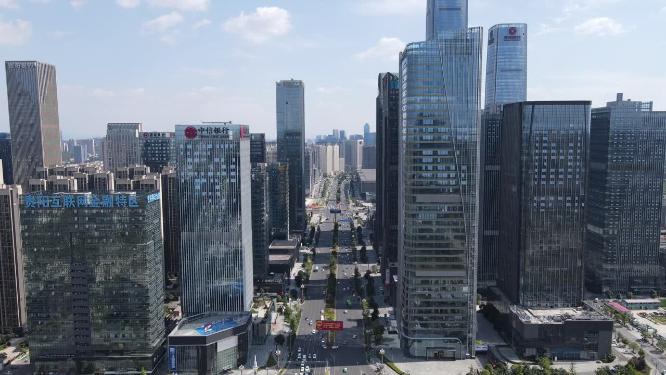 贵州贵阳城市商务建筑航拍