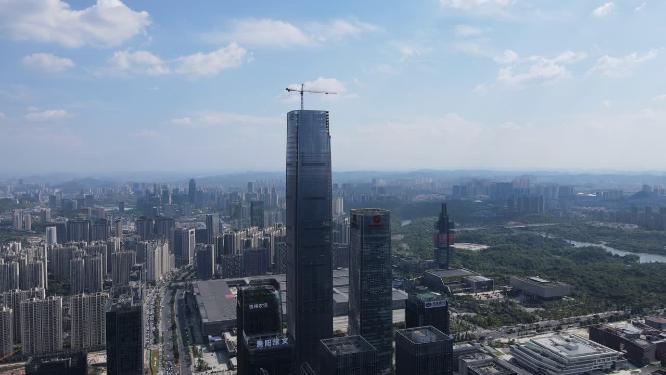 航拍贵阳金融中心贵阳银行商务建筑
