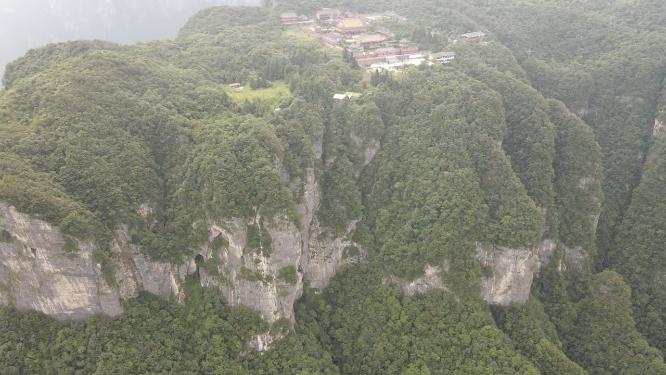 航拍湖南张家界天门山天门寺