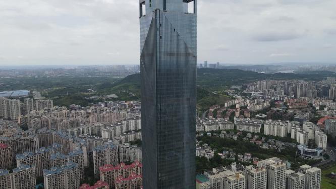 航拍广西南宁城市商务建筑