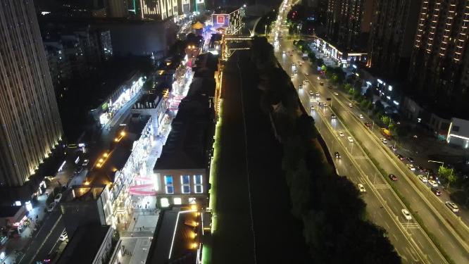 航拍武汉楚河汉街夜景