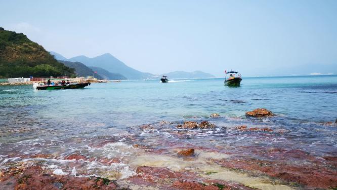 实拍大海海浪沙滩