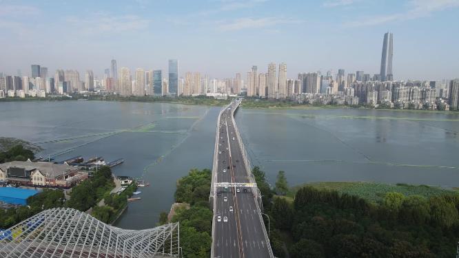 湖北武汉城市交通航拍