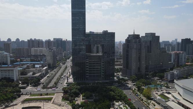 湖北武汉城市高楼商务建筑航拍