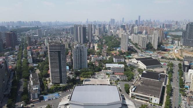 湖北武汉城市高楼建筑航拍